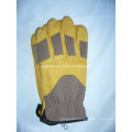 Yellow Leather Glove-Grain Leather Glove-Industrial Glove-Work Glove-Gloves